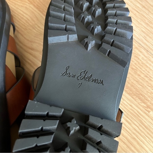 NEW Sam Edelman Eleanor’s Brown Strappy Leather Sandals Women’s 7 - Picture 10 of 12